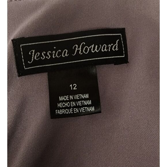 Jessica Howard Women's Mauve Lace Pleated Shoulder Maxi Gown Dress 12 - Picture 6 of 6